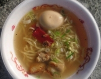 「滋賀拉麺維新会 淡海クラシック+牛出汁に浸けた味付け卵」@東京ラーメンショー2010の写真