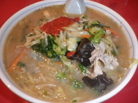 「味噌老麺（650円）大盛（100円）太麺・豆板醤付き」@百花亭の写真