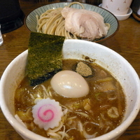 「つけそば 500円（お試し価格サービス券使用） + 味玉 + チ」@本家大黒屋本舗 平井店の写真