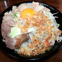 「小ラーメン（650円）+汁なし（100円）+ニンニク・アブラ」@ラーメン二郎 めじろ台法政大学前店の写真