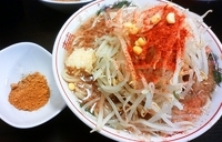 「ラーメン（ヤサイチョイマシニンニクトウガラシ）+カレー」@らぁめん 元気の源 神奈川新町店の写真