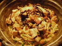 「【限定】若鳥と木の子のまぜそば￥700」@麺や 虎ノ道の写真