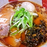 「肉そば+味玉（開店サービス）」@肉そば 肉めし 富士雄の写真