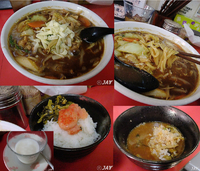 「「カレーちゃんこラーメン」￥800+「明太高菜ご飯」￥150（ラ」@塚越ラーメンの写真