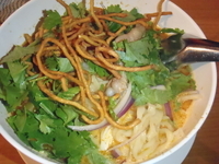 「カオソーイ（900円）、水菜→パクチーに変更（50円）、大盛（5」@カオソーイ専門店 井の頭 ナムチャイの写真