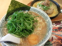 「チャーハンランチ （ドッカンねぎ肉そば+鉄板玉子チャーハン）」@丸源ラーメン 練馬関町店の写真