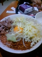 「まぜそば（全マシ）+大盛り+ドリンクバー」@ジャンクガレッジ イオンレイクタウンmori店の写真