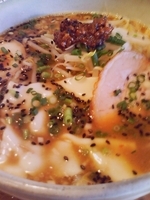 「味噌豚骨ラーメン（太麺）+替玉（極細麺粉落し）」@豚骨らーめん いちご家の写真