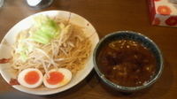 「特濃醤油つけめん(300g)+味玉+野菜」@麺屋 向日葵の写真