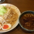 特濃醤油つけめん（300g）+味玉+野菜