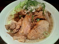 「太麺野菜ブタ増し ニンニク少し」@ラーメン 岩佐の写真