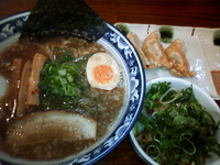 「いつきラーメン Aセット（餃子3個・ミニチャーシュー丼）」@麺屋いつきの写真