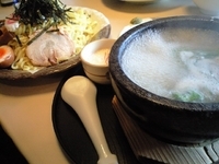 「石焼きつけ麺 白（塩）850円+ライス（プライスレス）」@らーめん岡崎 鶴ヶ島店の写真