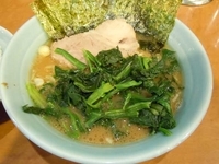 「ラーメンカタメレンソウライス」@武蔵家Paul柳萬の写真