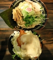 「味麺（油そば）+タルタル丼」@丸め～背脂煮干～の写真