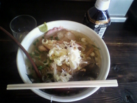 「らーめんオヤジ（ラウスコンブ使用）+黒烏龍茶のセット￥950大盛」@G麺7の写真