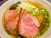 「煮干蕎麦（塩）（細麺）（730円）+チャーシュー2枚（200円）」@喜乃壺の写真