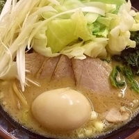 「ネギチャーシューメン 醤油中盛り （キャベツ辛味抜き+味玉トッピ」@壱成家 南越谷本店の写真