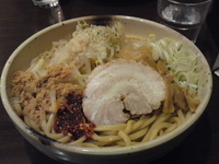 「まぜそば750円」@つけそば 麺彩房 五反田店の写真