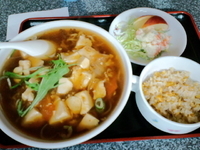 「麻婆メン840円（日替わりランチ・ミニチャーハン・ミニサラダ付き」@香蘭の写真