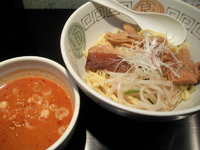 「つけ麺赤もつそば」@塩もつそば もつの屋の写真