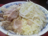 「大ラーメン豚W（野菜・ニンニク・アブラ）」@ラーメン二郎 目黒店の写真