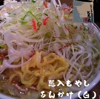 「葱入りもやしあんかけ（塩）+鶉卵（930円）」@もやしあんかけそば とろ丸の写真