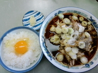 「中華そば（大）1000円+ごはん150円+生玉子50円（ニンニク」@大喜 駅前店の写真