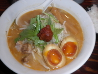 「みそ姫（800円）味玉（クーポン無料）ライス（ランチサービス）」@らーめん一会の写真