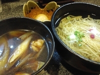 「つけめん+煮たまご」@支那そば花 岡山店の写真