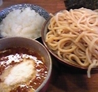 「カレーチーズつけ麺<大盛>440g（850円）+ご飯（150円）」@蝉時雨の写真