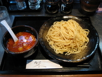 「辛つけ麺（中）:750円」@つけ麺 さとう 新橋店の写真