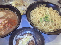 「ネギあつもり+味玉+肉おこわ」@つけめん102 大宮店の写真