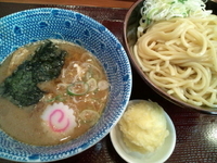 「つけめん濃い仕立て大 塩たま天」@もっちりつけめん しゃりん 南大沢店の写真