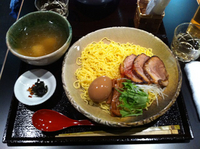 「塩つけ麺850円+炙り焼豚200円+味玉100円」@麺処 銀笹の写真