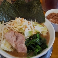 「にんにく野菜ラーメン+そぼろごはん 750円+ランチサービス」@そう家の写真