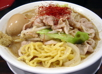 「肉盛ラーメン味噌780円 + 味玉100円」@魁 肉盛りつけ麺 六代目けいすけの写真