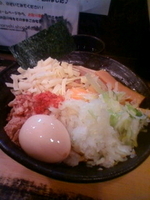 「まぜそば（特盛り）+味玉+チーズ」@狼煙 〜NOROSHI〜の写真