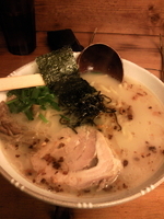 「鶏そば（太麺） 680円+大盛50円」@鶏そばや 竜神洞の写真