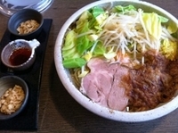 「まぜそばlarge+野菜増し」@らうめん考房 ありがた屋の写真