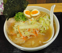 「鶏白湯らぁめん（中盛同額）780円+全部入り300円」@つけめん 与へえの写真