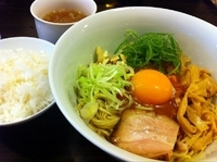 「味噌どろまぜそば（比内地鶏スープ・ミニご飯付き）」@TSURUMEN 大阪城北詰店の写真