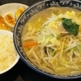 素菜湯麺（塩）（750円）+ランチセット（250円）