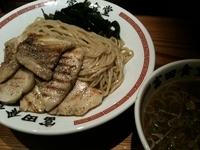 「炙り肉つけそば[大]（1080円）+炙り肉飯（250円）」@松戸中華そば 富田食堂の写真