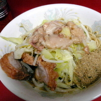 「汁なし 600円（アブラ・カラメ・魚粉多めで）」@ラーメン二郎 環七一之江店の写真