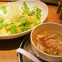 「ぺペロン塩つけ麺」@中村屋@WeST PArK CaFE shimokitazawaの写真