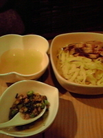 「2月限定 寒しじみ風味のつけめん 菜の花とパンチェッタのボンゴレ」@菜の写真