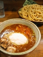 「カレーチーズつけ麺（大盛）+半肉増し」@蝉時雨の写真