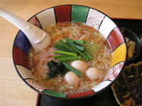 「星火ラーメンと黒米のおにぎり膳:1000円」@旬魚菜・炭火焼・鍋・星火の写真