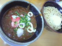 「カレーつけ麺+チーズ（3月の限定?先行発売Ver.）」@MENYA 食い味の道有楽の写真